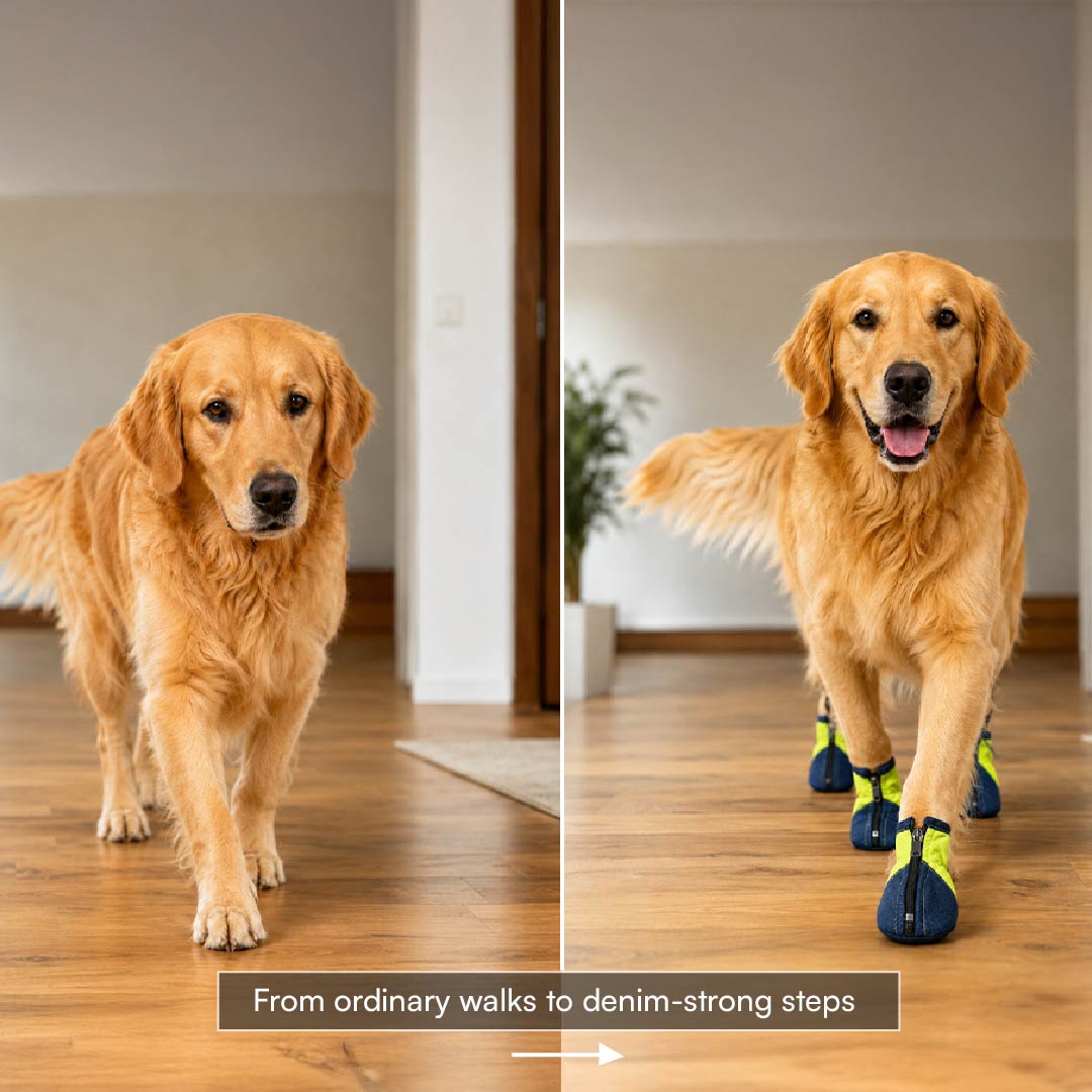 BlueJay Sneaks | Denim Pet Boots | Non-Slip Comfort, Snug Everyday Fit