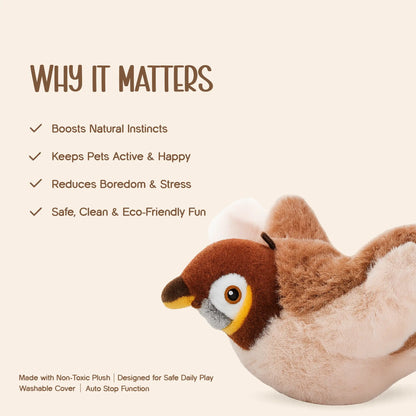 WingBird Smart Flapping Toy – Real Chirps & Safe Pet Play