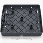 Pet house base tray with molded supports for added stability