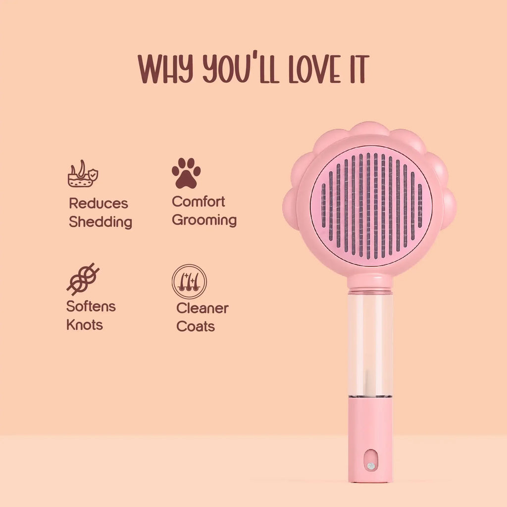 SleekSpritz Brush – The 2-in-1 Mist Grooming Tool for Softer, Shed-Free Coats - Tilting Heads