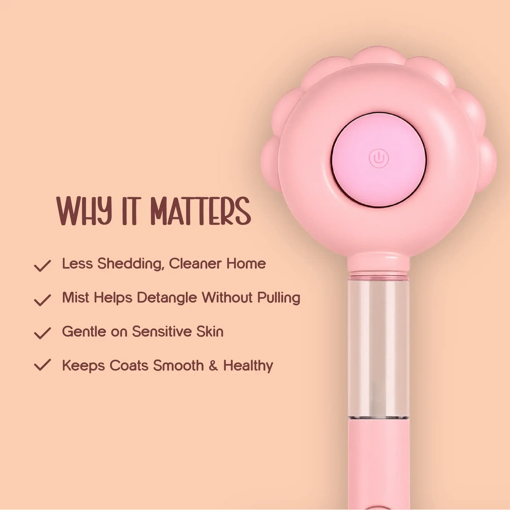 SleekSpritz Brush – The 2-in-1 Mist Grooming Tool for Softer, Shed-Free Coats - Tilting Heads