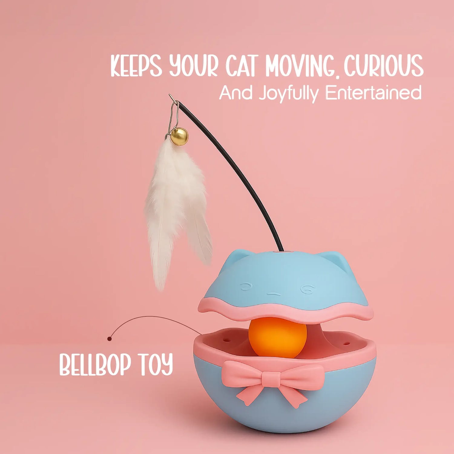 BellBop Toy – A Rolling Bell Toy That Keeps Cats Active & Happy - Tilting Heads