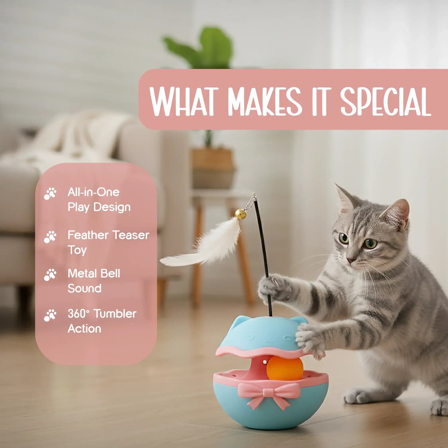 BellBop Toy – A Rolling Bell Toy That Keeps Cats Active & Happy - Tilting Heads
