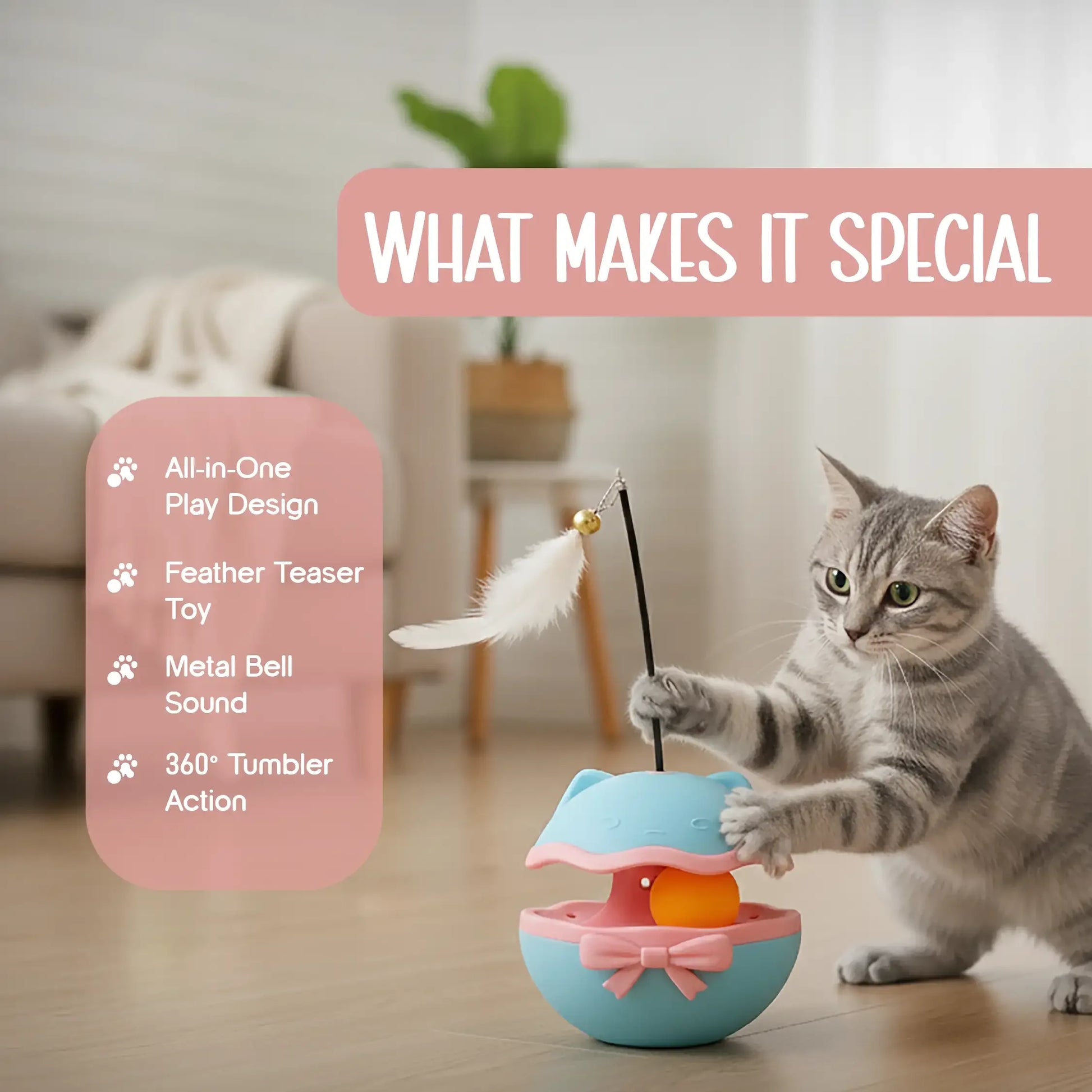 BellBop Toy – A Rolling Bell Toy That Keeps Cats Active & Happy - Tilting Heads