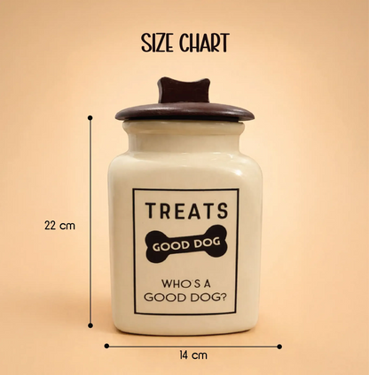 TreatVault | Ceramic Treat Jar | Airtight, Safe & Stylish Pet Treat Storage - Tilting Heads