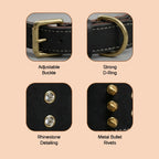 Vanguard Collar | Bold Finish, Premium Comfort in Pure Leather for Dogs - Tilting Heads