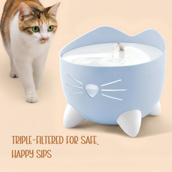 Vitalwhisk fountain-Catit Pixi Water Drinking Fountains | Triple-Filtered Hydration | Silent & Safe that Prevents Your Cats From KIdney And Bladder Issues - Tilting Heads