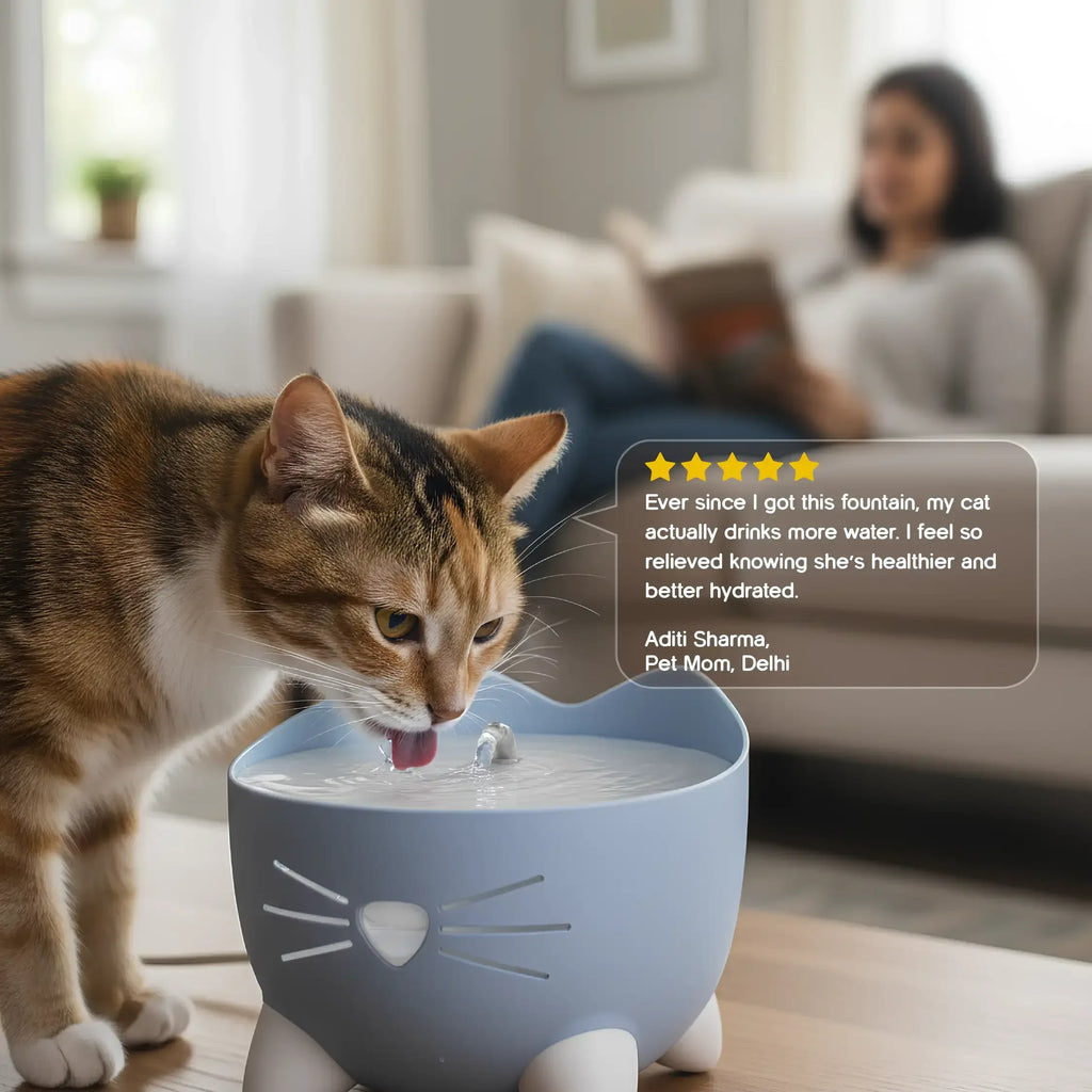 Vitalwhisk fountain-Catit Pixi Water Drinking Fountains | Triple-Filtered Hydration | Silent & Safe that Prevents Your Cats From KIdney And Bladder Issues - Tilting Heads