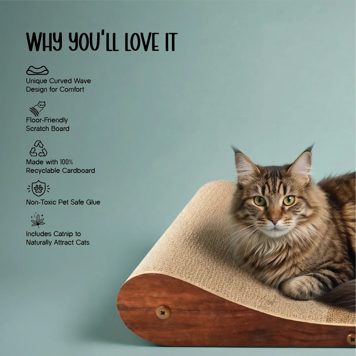 Wave Lounge Scratcher – Furniture-Saving Scratch & Lounge Board