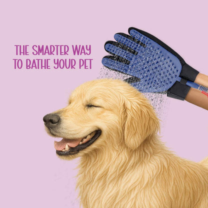 FurSplash Glove – Ergonomic Pet Bathing & Grooming Tool with Silicone Nubs - Tilting Heads