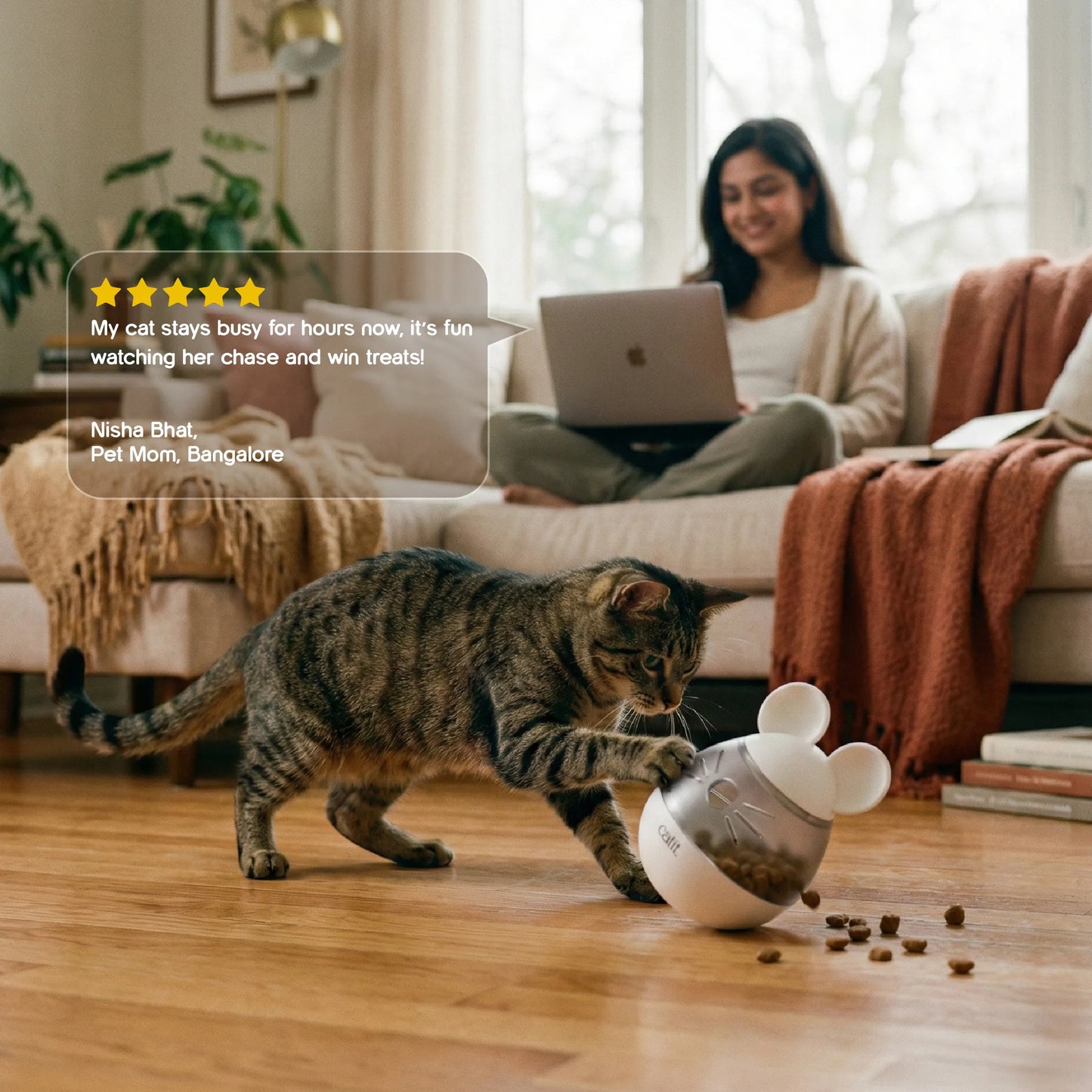 WobbleWhisk Treat Dispenser | Interactive Treat Wobble | Smart Play for Cats