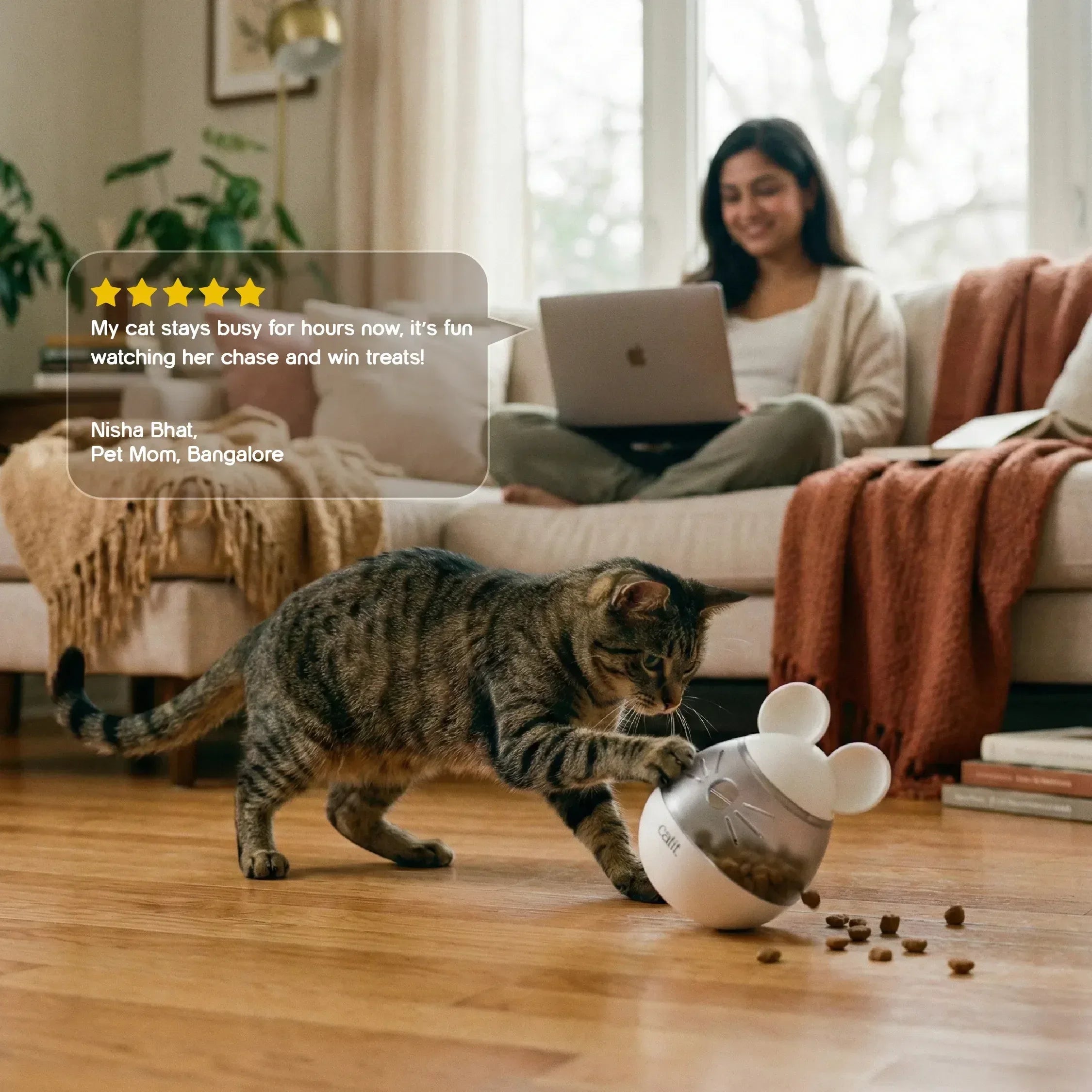 Wobble whisk-Catit Pixi Mouse Treat Dispenser | Interactive Treat Wobble | Smart Play & Feeder for Cats - Tilting Heads