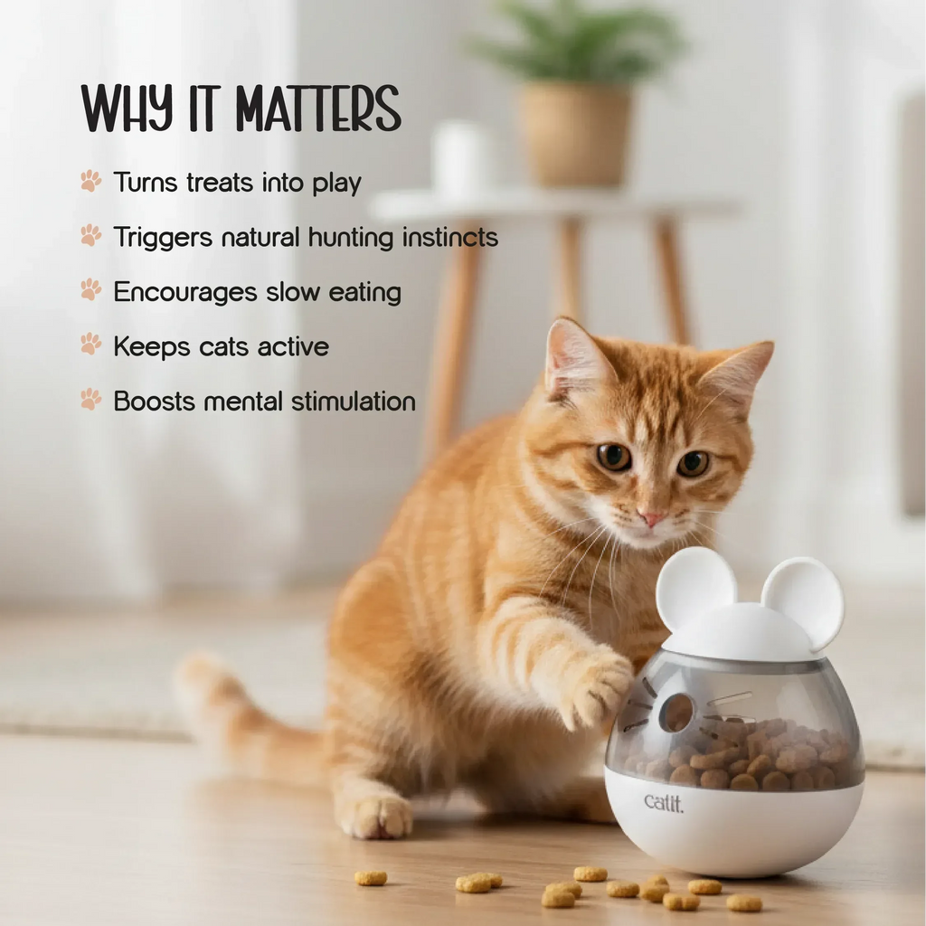 Wobble whisk-Catit Pixi Mouse Treat Dispenser | Interactive Treat Wobble | Smart Play & Feeder for Cats - Tilting Heads