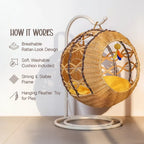 Wovyn Cat Hammock | Cozy Cat Swing | Breathable Design | Cushion & Toy Included - Tilting Heads