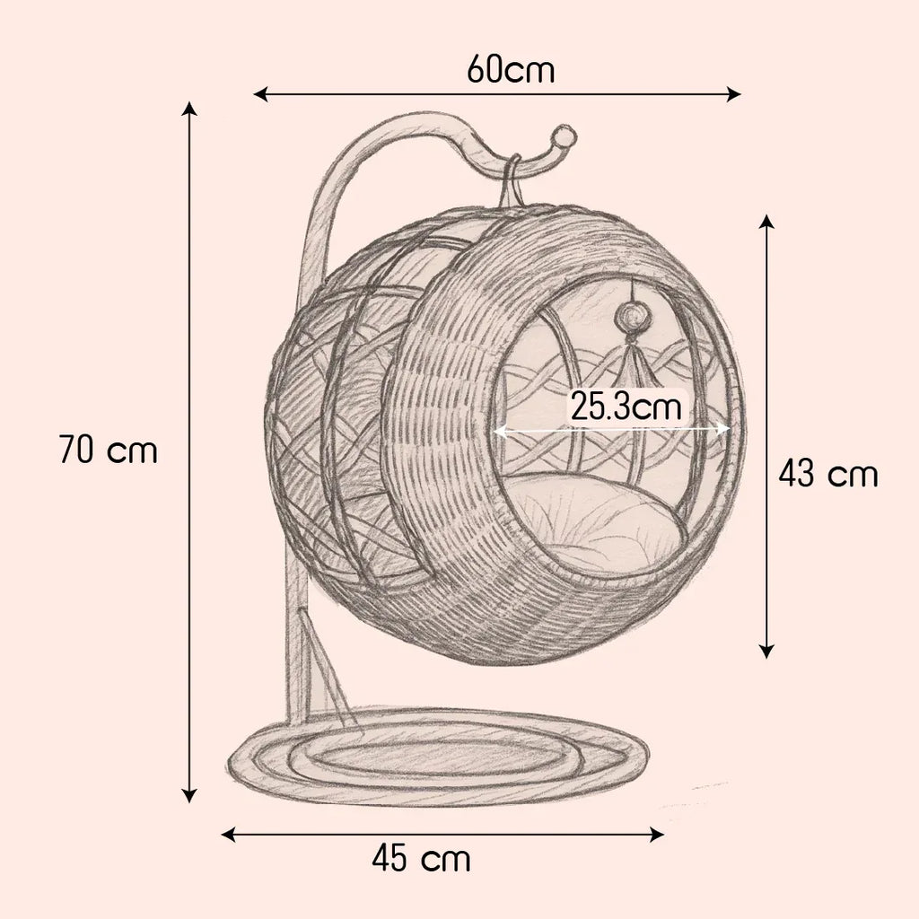 Wovyn Cat Hammock | Cozy Cat Swing | Breathable Design | Cushion & Toy Included - Tilting Heads