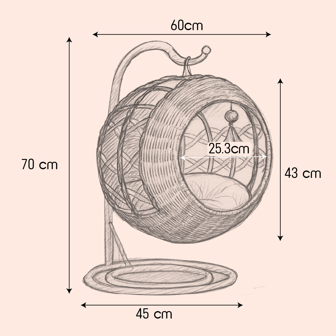 Wovyn Cat Hammock | Cozy Cat Swing | Breathable Design | Cushion & Toy Included
