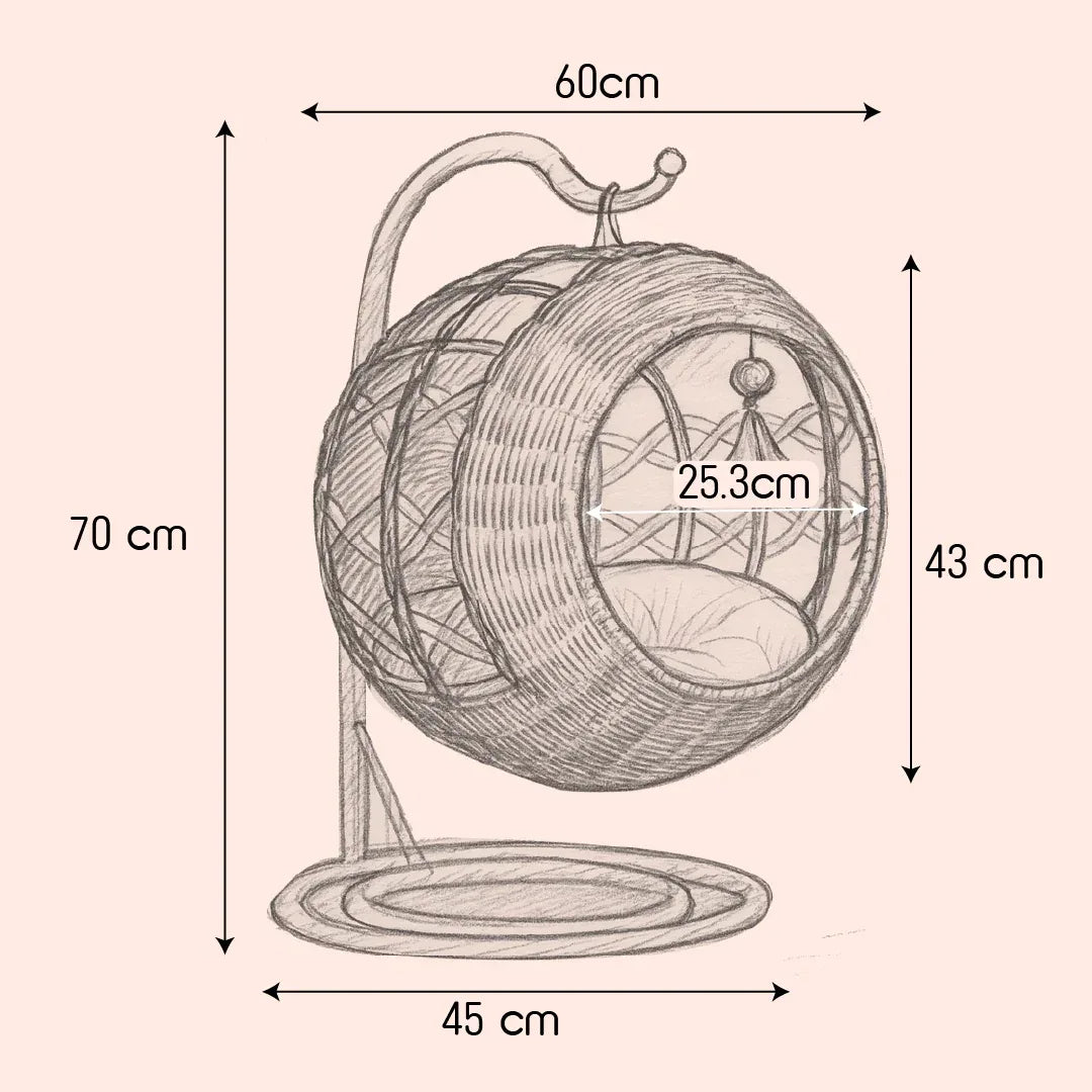 Wovyn Cat Hammock | Cozy Cat Swing | Breathable Design | Cushion & Toy Included - Tilting Heads