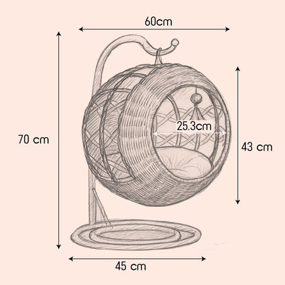 Wovyn Cat Hammock | Cozy Cat Swing | Breathable Design | Cushion & Toy Included