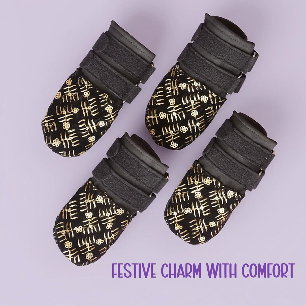 Zari Boots – Festive Style | Cushioned Comfort | Double Velcro Fit - Tilting Heads