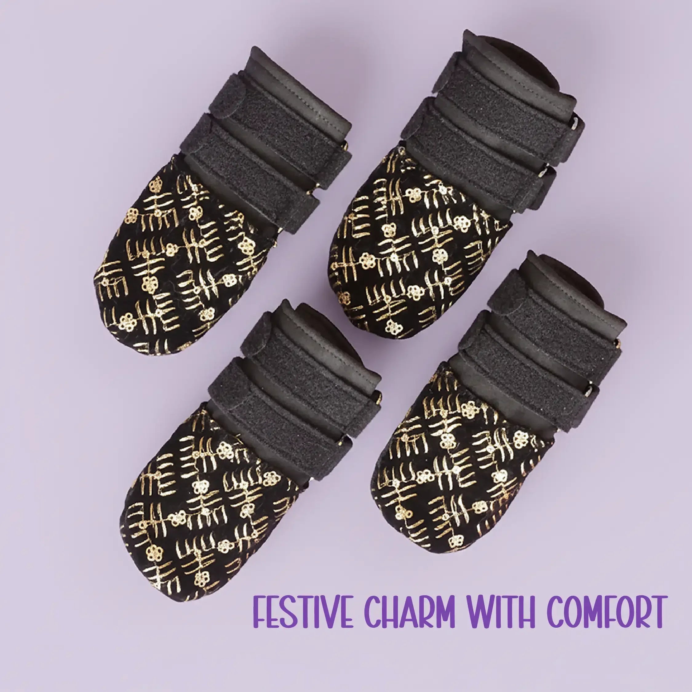 Zari Boots – Festive Style | Cushioned Comfort | Double Velcro Fit - Tilting Heads