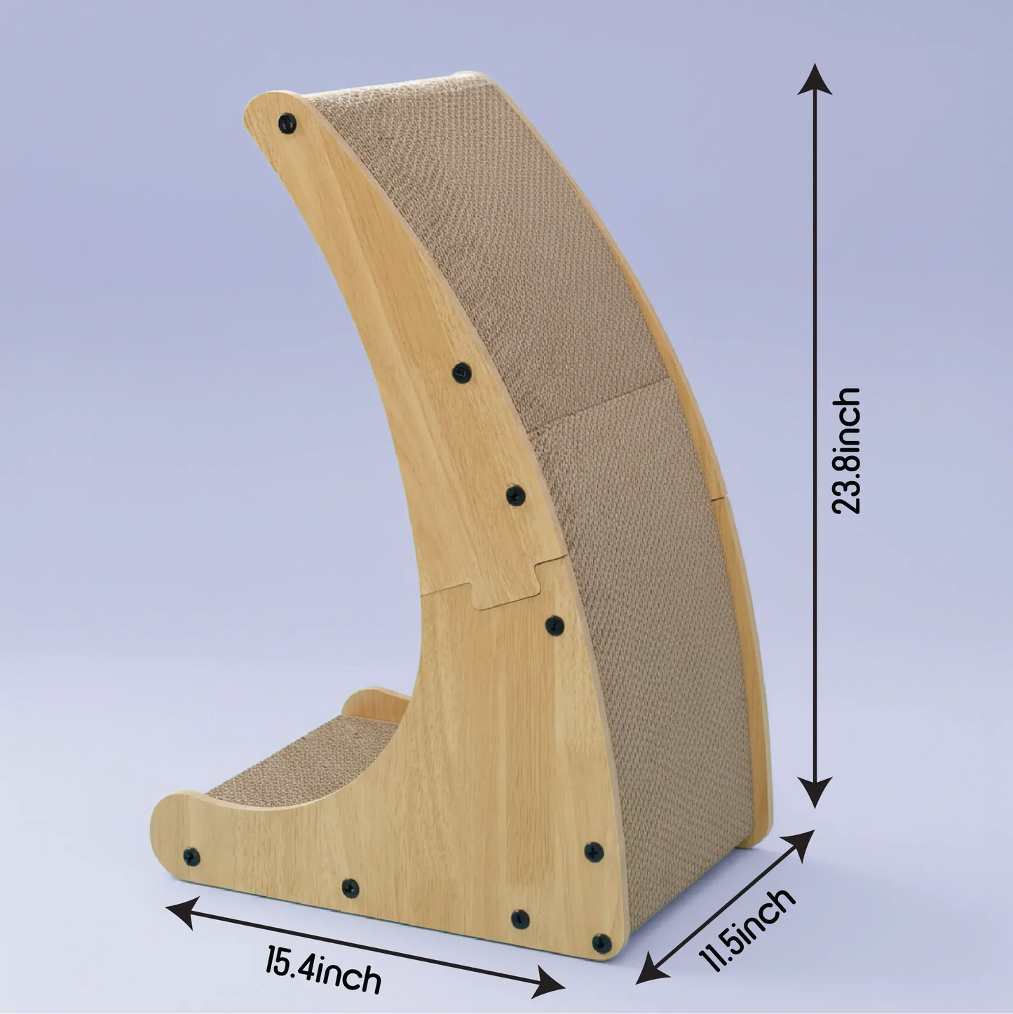 Zen Curve Scratcher – Multifunction Wooden Cat Scratch & Lounge