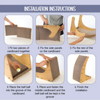 Zen Curve Scratcher – Multifunction Wooden Cat Scratch & Lounge