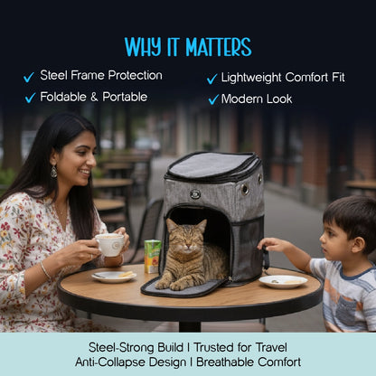 AeroShell Backpack – Protective Pet Travel Carrier with Comfort Fit