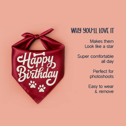 Birthday Bling Bandana – Soft, Stylish & Perfect for Celebration Pics