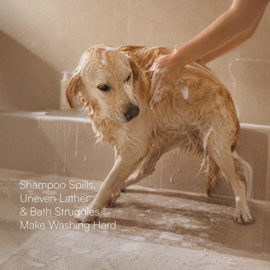 BathEase Brush – 2-in-1 Bath Brush & Shampoo Dispenser | Includes Tick & Flea Shampoo(500ml)