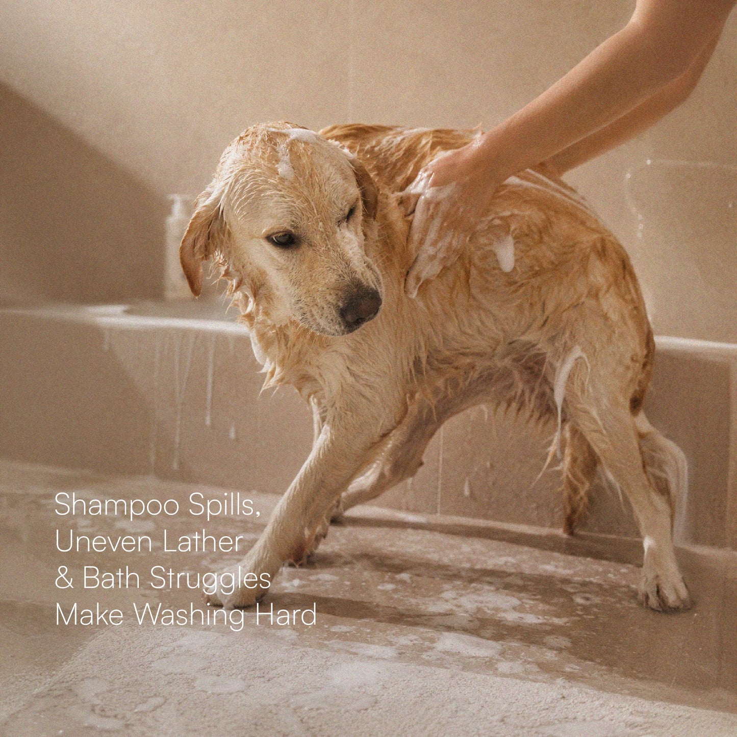 BathEase Brush – 2-in-1 Bath Brush & Shampoo Dispenser | Includes Tick & Flea Shampoo(500ml)