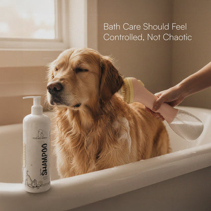 BathEase Brush – 2-in-1 Bath Brush & Shampoo Dispenser | Includes Tick & Flea Shampoo(500ml)