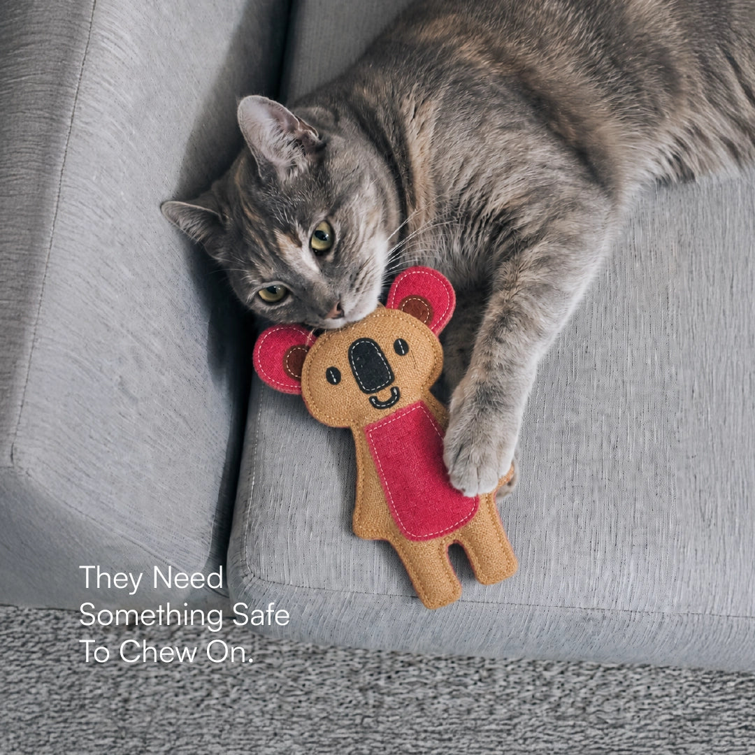 KoalaChew Jute Bite-Play Toy With Squeaker For Dogs & Cats