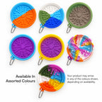 Set of collapsible pet bowls in assorted colors, each with carabiner
