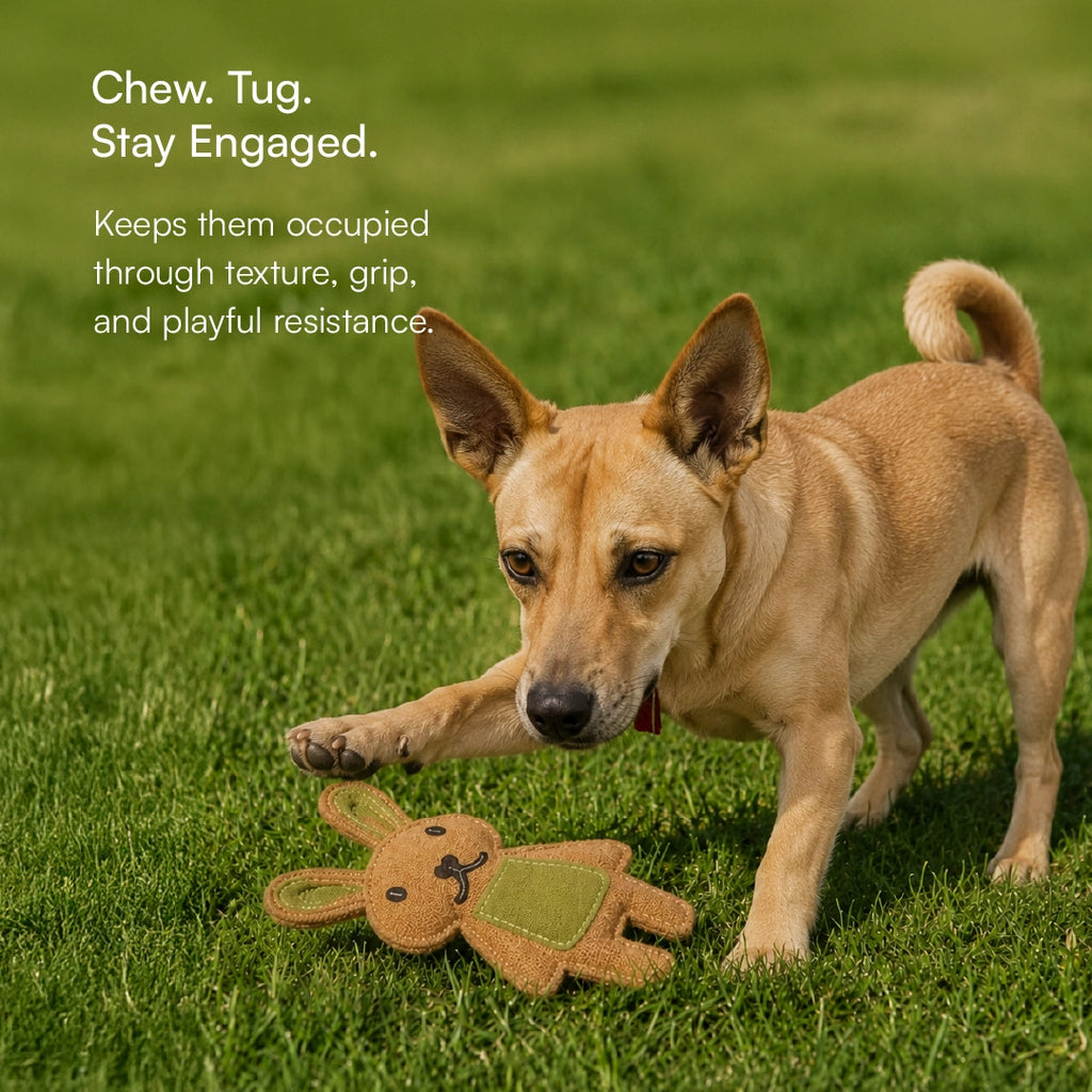BunnyChew Jute Bite-Play Toy With Squeaker For Dogs & Cats