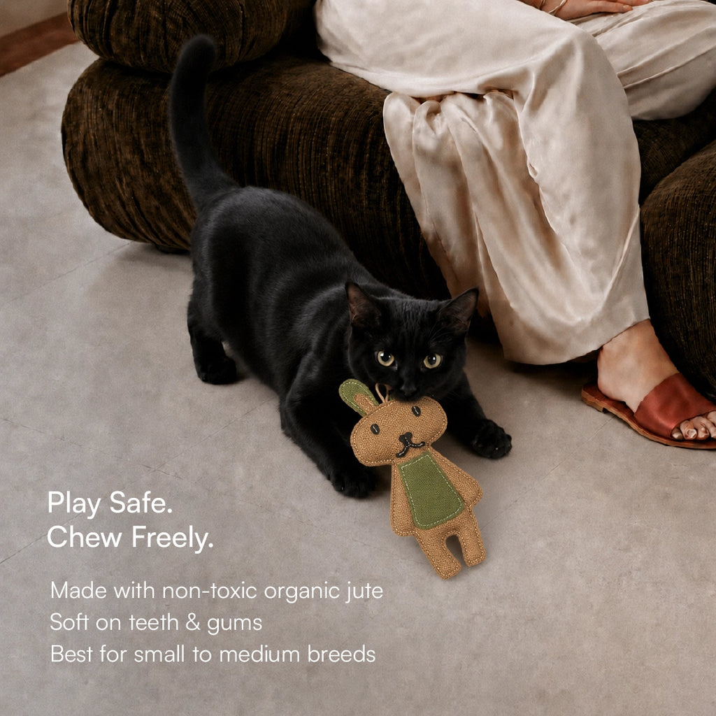 BunnyChew Jute Bite-Play Toy With Squeaker For Dogs & Cats