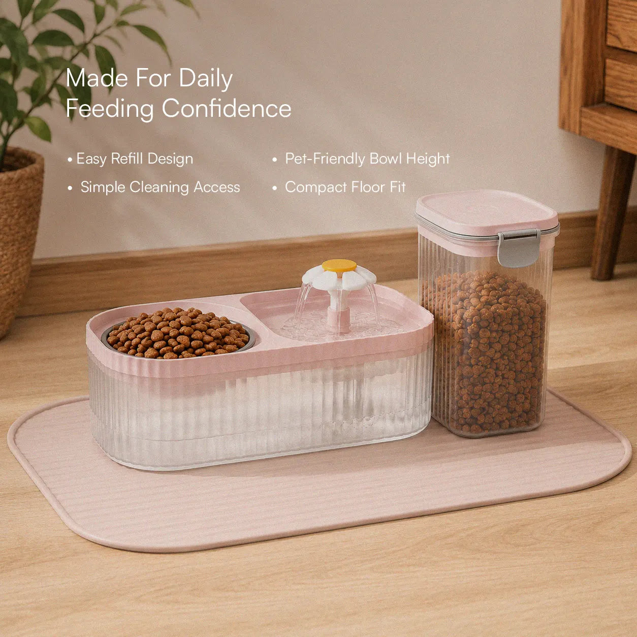 CalmQuench Feeder | 2-in-1 Water Fountain + Feeder