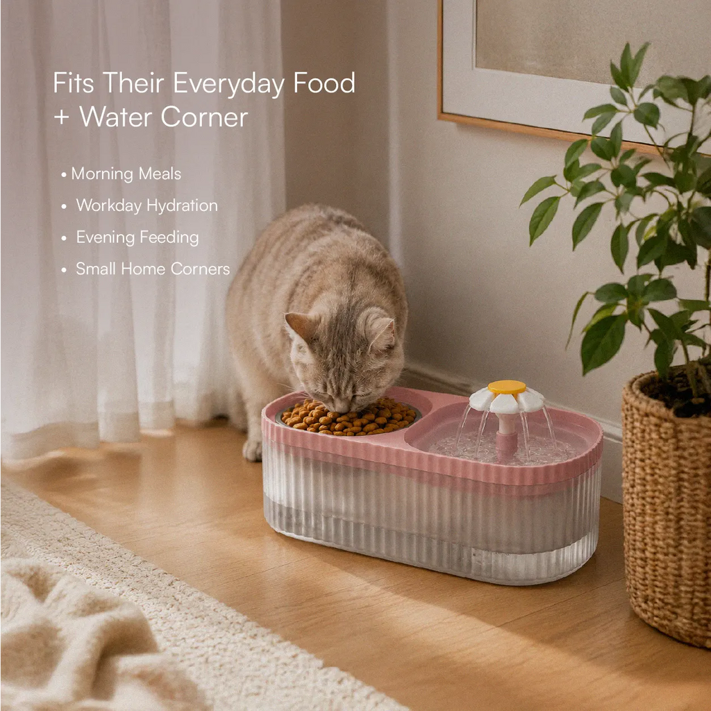 CalmQuench Feeder | 2-in-1 Water Fountain + Feeder