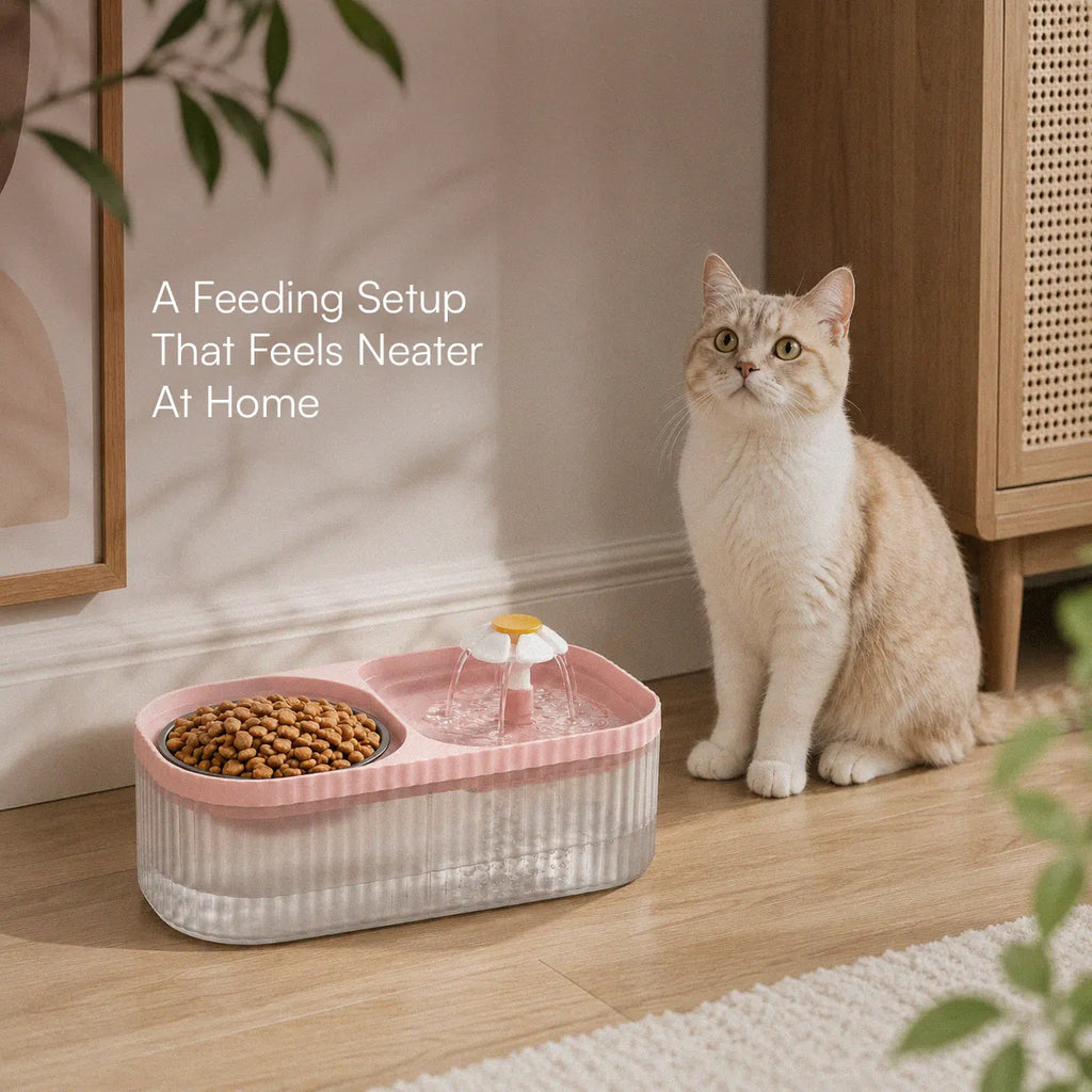 CalmQuench Feeder | 2-in-1 Water Fountain + Feeder
