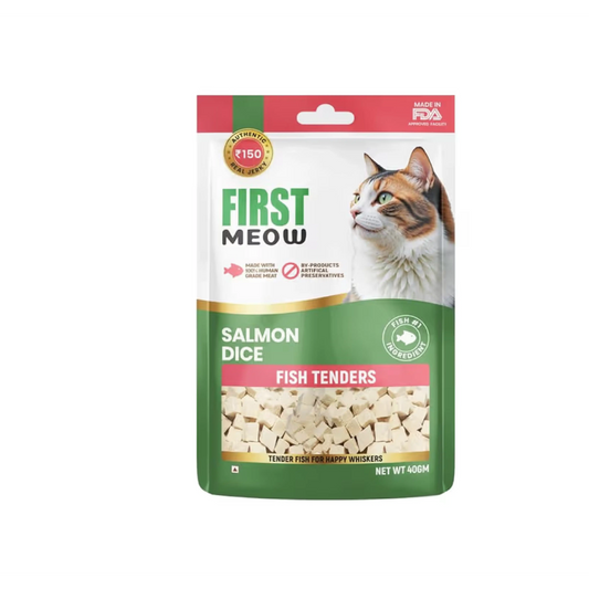 First Meow Treats For Cats - Salmon Dice Fish Tenders 40gm