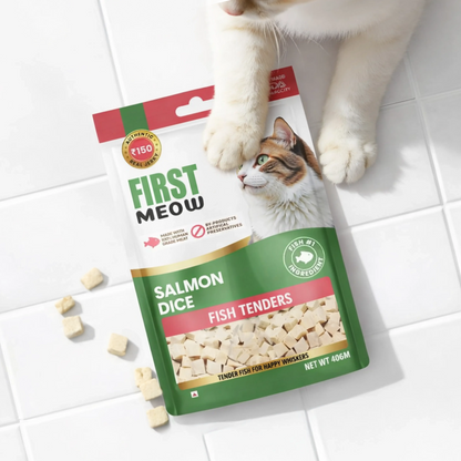 First Meow Treats For Cats - Salmon Dice Fish Tenders 40gm