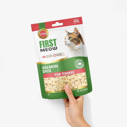 First Meow Treats For Cats - Salmon Dice Fish Tenders 40gm