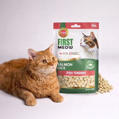 First Meow Treats For Cats - Salmon Dice Fish Tenders 40gm
