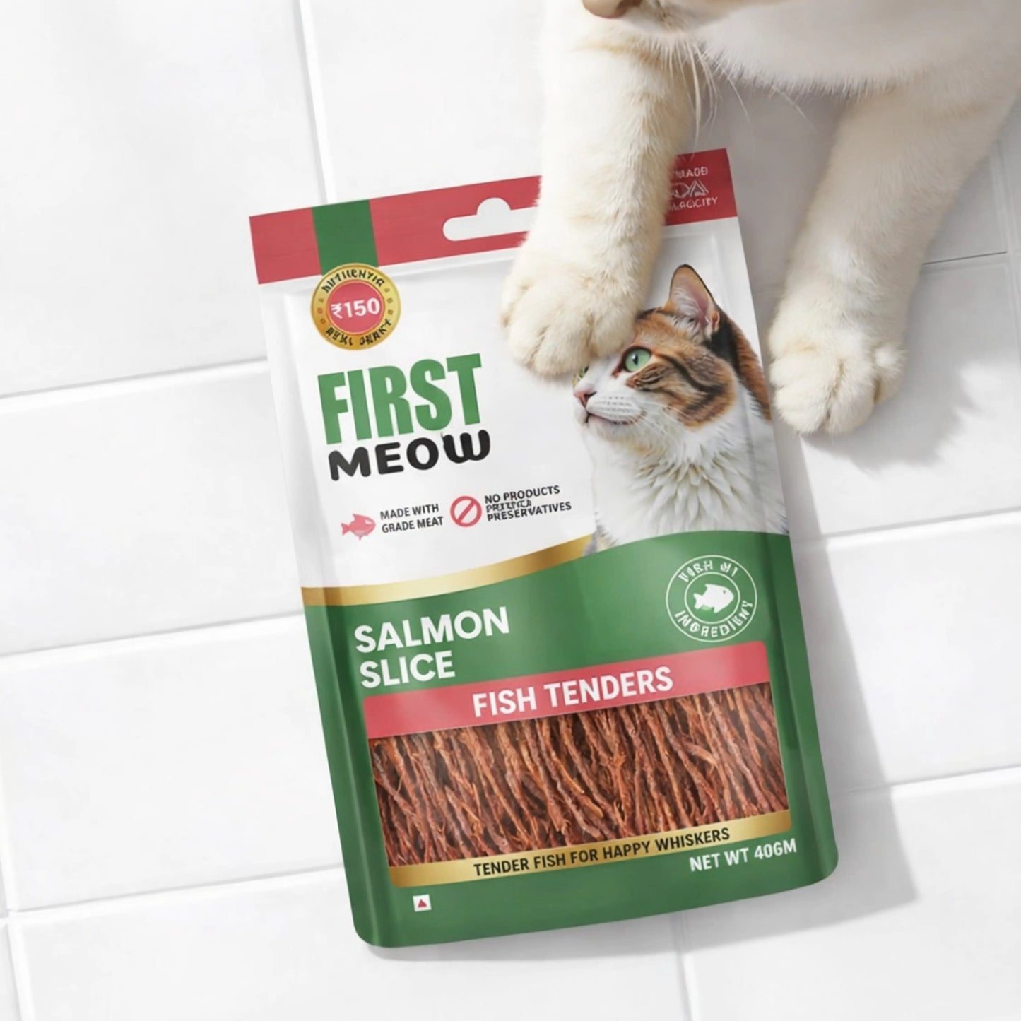 First Meow Salmon Slice Jerky Cat Treat 40gm