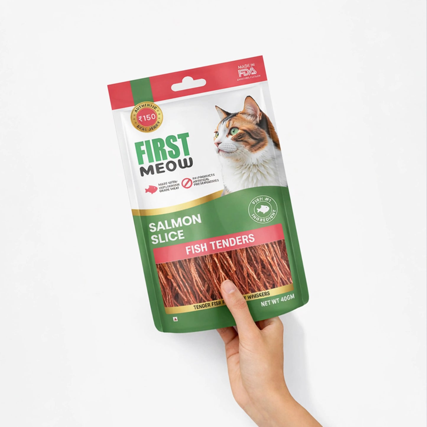 First Meow Salmon Slice Jerky Cat Treat 40gm