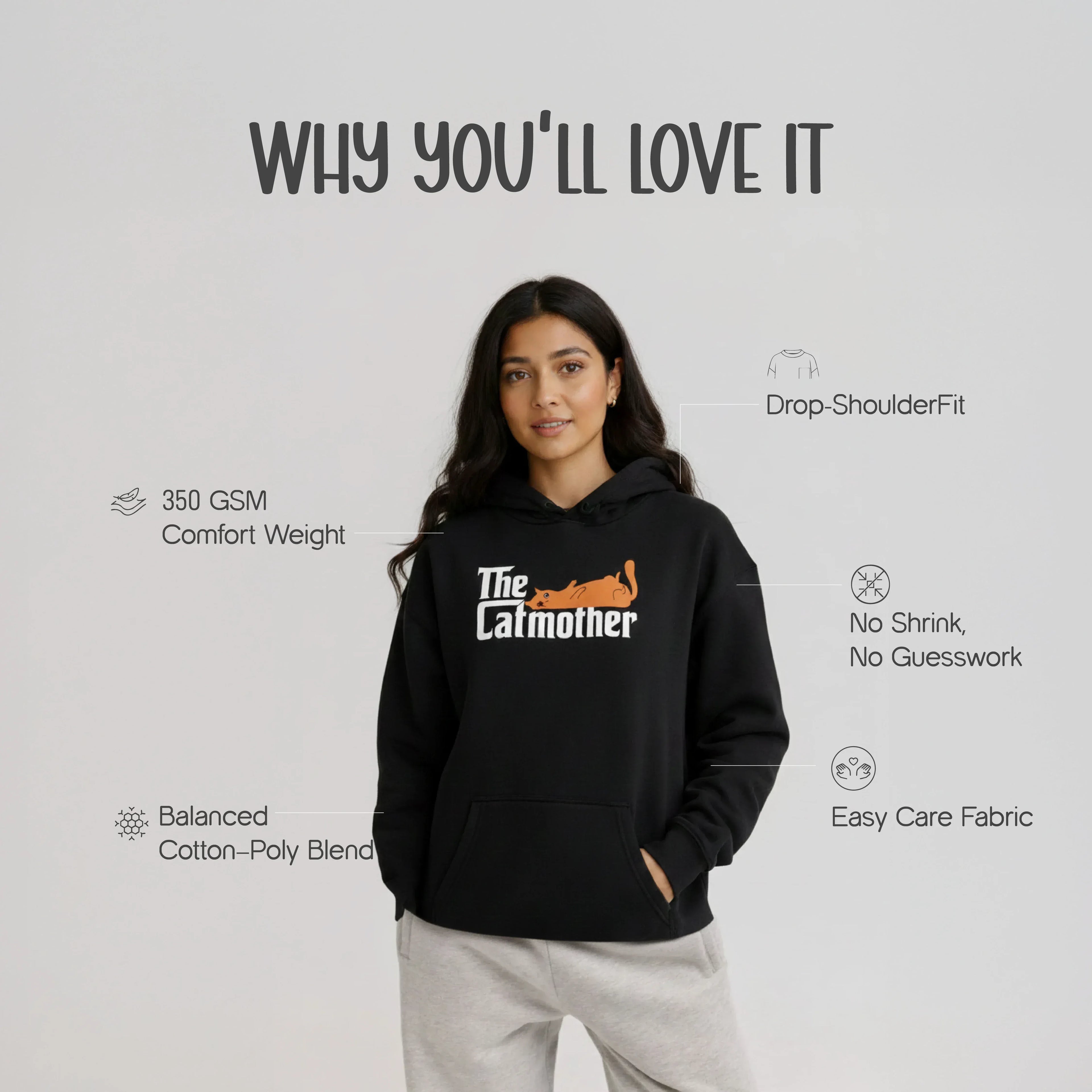 The CatMother Hoodie | Where Comfort Meets Cat-Parent Energy - Tilting Heads