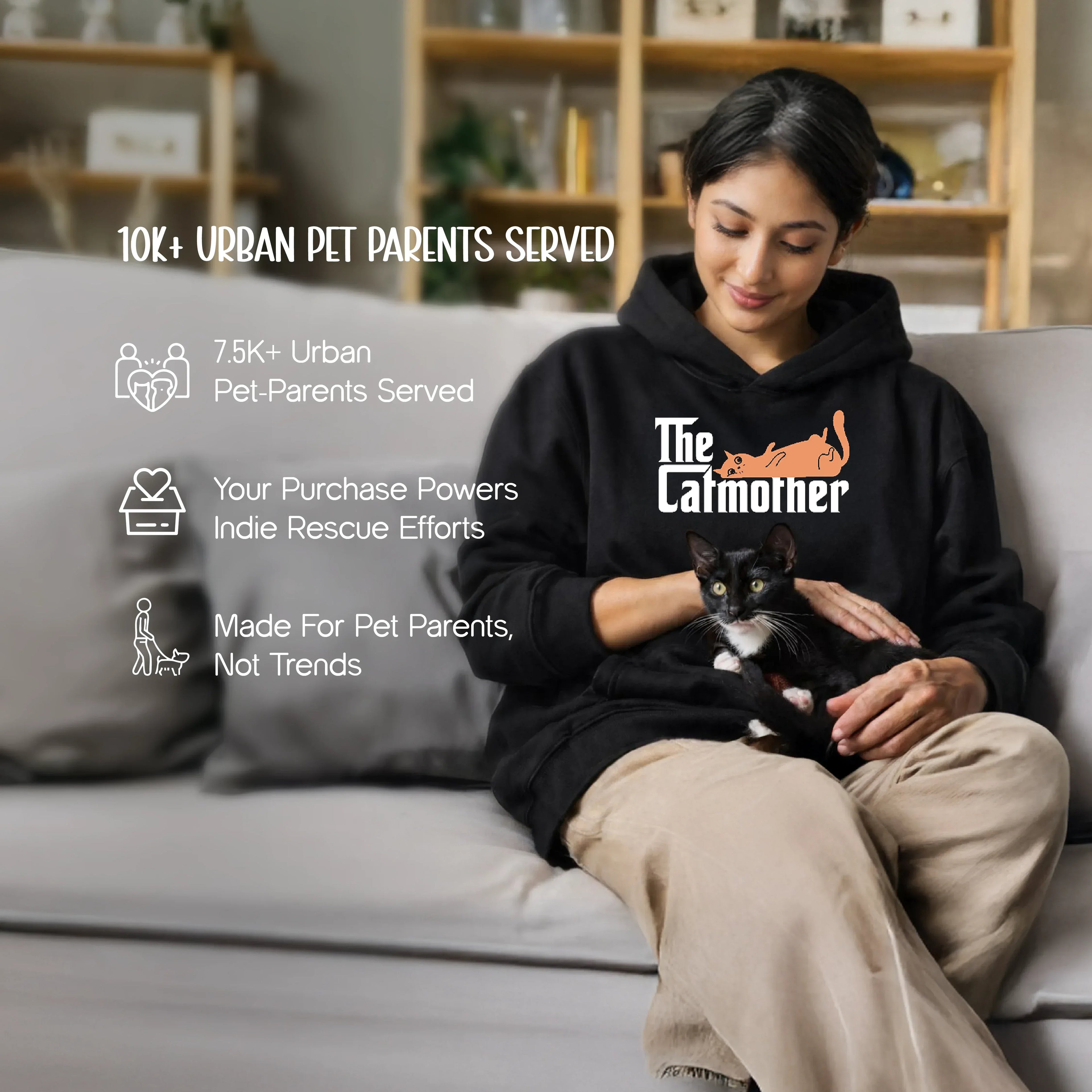 The CatMother Hoodie | Where Comfort Meets Cat-Parent Energy - Tilting Heads