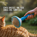 FurEase Click Brush | Pet Grooming Brush | One Glide, Total Shine - Tilting Heads