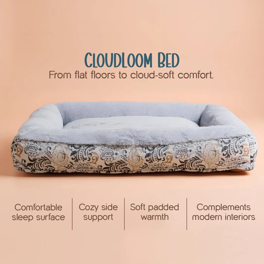 CloudLoom Bed – Soft Cushion Pet Bed with Bolster Support