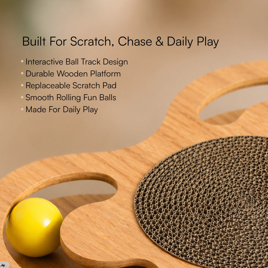 Clover Spin Scratcher – Interactive Scratch & Chase Lounge for Indoor Cats