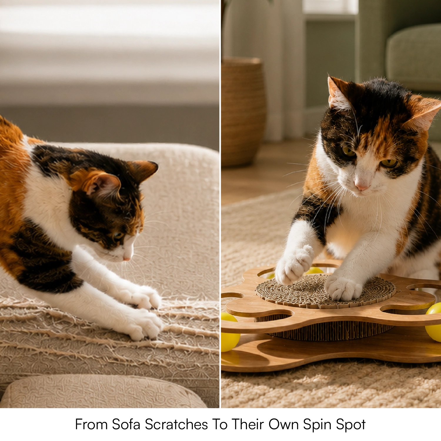 Clover Spin Scratcher – Interactive Scratch & Chase Lounge for Indoor Cats
